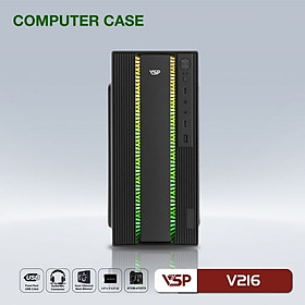 Mua Vỏ Case máy tính Case VSP V216 (mATX) Mặt trước có sẵn led RGB - JL  - HÀNG CHÍNH HÃNG