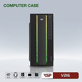 Vỏ Case máy tính Case VSP V216 (mATX) Mặt trước có sẵn led RGB - JL  - HÀNG CHÍNH HÃNG