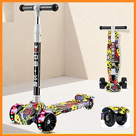 Xe trượt Scooter cao cấp bánh to phát sáng - Xe trượt cho bé 4 bánh có đèn