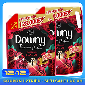 Combo 2 Túi Nước Xả Vải Downy Đam Mê (2.3L/Túi) - Công nghệ nước hoa mới - Lưu hương bền lâu