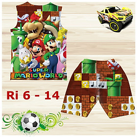 Đồ bộ cho bé trai hình Super Mario size từ 18-36kg chất thun lạnh thái mềm mát