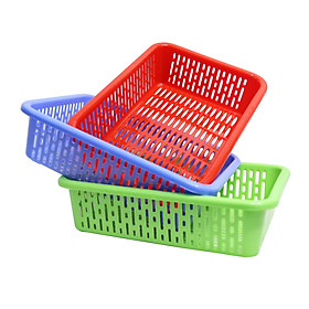 Mua Combo 3 rổ nhựa chữ nhật Chấn Thuận Thành 38 x 27 x 9.5 cm đựng đồ  đựng rau củ  đa năng tiện dụng RCN3820-8 (giao màu ngẫu nhiên)