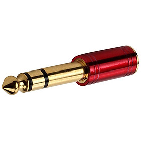 Metal 3.5mm Female to 6.5 Male Audio Stereo Headset Adapter Converter Red