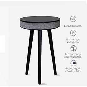 Mua Bàn trà gỗ có loa bluetooth và sạc không dây điện thoại  máy tính bảng với thiết kế sang trọng với viền vải