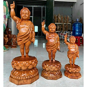 Mua Tượng phật đản sinh bằng gỗ hương đá kt cao 40×15cm