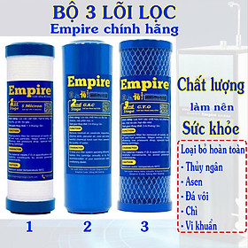 BỘ 3 LÕI LỌC NƯỚC 1-2-3 EMPIRE DÙNG CHO TẤT CẢ CÁC DÒNG MÁY- HÀNG CHÍNH HÃNG