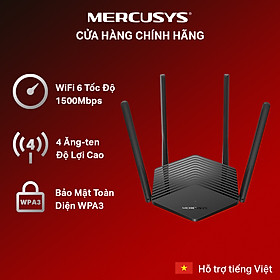 Bộ Phát Wifi 6 Mercusys MR60X Chuẩn AX Tốc Độ 1500Mbps - Hàng Chính Hãng