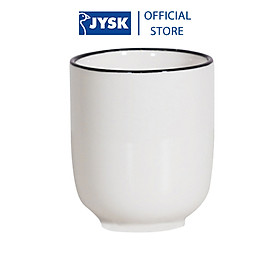 Cốc trà | JYSK nID | sứ trắng bóng viền đen | DK6.7x7.8cm