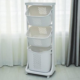 Mua Kệ đựng đồ 3 tầng đa năng  Rổ đựng quần áo 3 tầng platic có bánh xe nhựa Việt Nhật