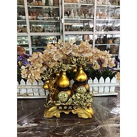 Mua Cây tài lộc bầu hồ lô phong thủy đá thạch anh trang trí bàn thờ thần tài  bàn làm việc - Cao 28 cm