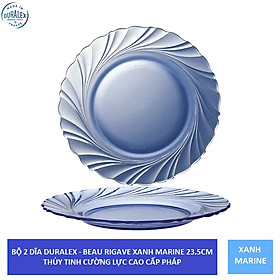 {Hàng chính hãng} Bộ 2 dĩa Duralex - 23.5cm Thủy tinh cường lực cao cấp Pháp