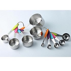 Hình ảnh sách 10pcs Measuring Cups Coffee Scoop Stainless Steel Measuring Cup Dry