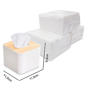 HỘP ĐỰNG GIẤY ĂN ĐỂ BÀN LUXURY - HỘP ĐỰNG GIẤY ĂN NẮP ĐẬY GỖ TRE CAO CẤP - MANY SIZES & CLOR