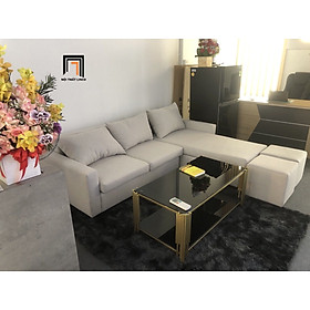 Mua Bộ ghế sofa góc L xám trắng vải mềm nhiều kích cỡ