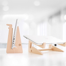 Mua ️Giá Đỡ Laptop  Kệ ĐỠ  dành cho MacbOOk Bằng Gỗ Thông  Hợp Kim Nhôm Cao Cấp - Loại 2 Tầng Kê và Dựng Gọn Laptop