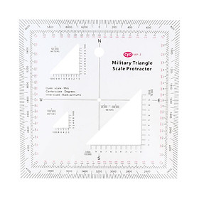 5"x5" Acrylic GTA Coordinate Scale&Protractor Army Graphic Training Aid