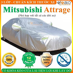 Bạt Phủ dành cho Ô Tô Mitsubishi Attrage Cao Cấp 3 Lớp Chống Nắng Nóng Chống Nước Chống xước
