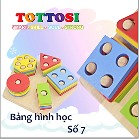 Đồ chơi Lắp ráp hình học 7 thuộc Montessori bằng gỗ cho bé của Tottosi