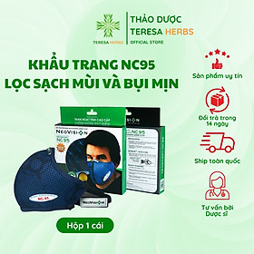 Khẩu trang (Combo 05) - Khẩu trang than hoạt tính kháng khuẩn NeoVision NeoMask NC95 chuẩn N95 (Thun qua gáy-Có hộp) - Ngăn ngừa bụi mịn PM2.5, lọc khuẩn BFE >95% (Được cấp bởi Nelson Lab), kháng giọt bắn ngăn ngừa vi khuẩn, có thể giặt tái sử dụng