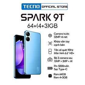 Mua Điện thoại thông minh Tecno Spark 9T 4GB/64GB - Camera selfie 32MP - Hàng Chính Hãng