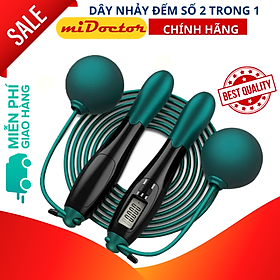 Dây Nhảy Đếm Số, Đo Calo, Khoảng Cách Cao Cấp Chính Hãng miDoctor - Kèm Bóng Xoay Cho Người Mới Bắt Đầu Tập