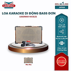 Loa karaoke xách tay Ladomax HA-8125 có chức năng lọc nhiễu và chống hú, pin sử dụng 4 - 6 giờ - Hàng chính hãng