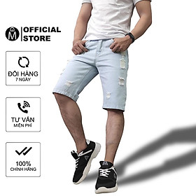 Quần short jean nam MĐ Q32 xanh bạc