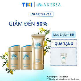 Bộ sản phẩm Kem chống nắng dưỡng da bảo vệ hoàn hảo (Anessa Gold Milk 60ml x2 + Gold Gel 90g)