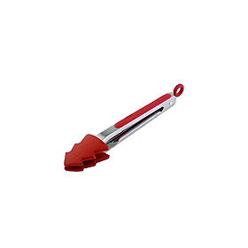 Kẹp gắp thức ăn cao cấp bằng inox đầu silicon có khóa gấp gọn dài 21cm họa tiết dễ thương