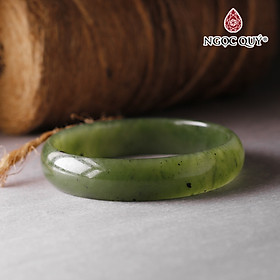 Vòng ngọc bích nephrite Ni49 bản 12mm dày 5mm mệnh hỏa, thổ - Ngọc Quý Gemstones