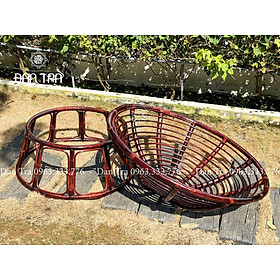 Mua  Rẻ Hơn Hoàn Tiền  - Ghế Mây Papasan Kèm Nệm Cao Cấp Màu Cánh Dán - Ghế Mây Thư Giãn / Ghế Đọc Sách - Nội Thất Decor Mây Tre Đan