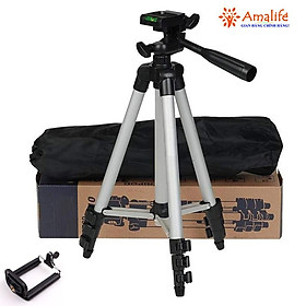 Hình ảnh Giá Đỡ Quay Phim 3 Chân Máy Chụp Ảnh Tripod Tặng Kèm Miếng Kẹp Điện Thoại Gậy 3 Chân Livestream, Quay Tiktok, Chụp Ảnh - Hàng Chính Hãng Amalife