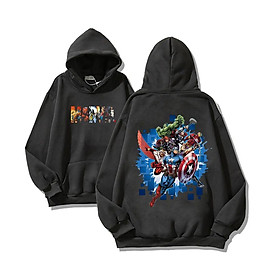 Áo Hoodie Nam Nữ MARVEL Vải Nỉ Ngoại Dầy Nón 2 Lớp Tay Bo Gân, Anam Store