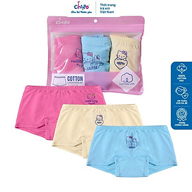 Set 3 quần chip bé gái Chippo 100% cotton từ 10 đến 42kg