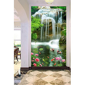 Mua TRANH DÁN TƯỜNG PP 3D CÓ KEO TRANH  PHONG CẢNH THÁC NƯỚC ĐỨNG   TRANH TRÍ  LỐI VÀOTRANH PHONG THỦY   PVP-PTD18