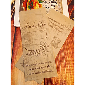Mua 100 túi giấy ĐỰNG BÁNH MÌ TRUYỀN THỐNG Họa Tiết Bánh Ngon (M.AN Bàn Tay) / Giấy Thực Phẩm kraft