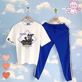 COMBO TIẾT KIỆM Set Đồ Bộ Áo Thun Tay Lửng Quần Kẻ 3Sọc, Quần Ulzzang 2 Sọc