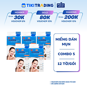 Combo 5 Miếng Dán hỗ trợ điều trị Mụn Mayancare 12 Miếng (1.0cm)