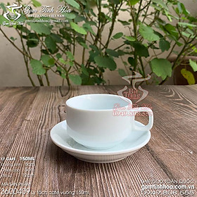 Ly tách sứ uống cafe 150ml men trắng gốm sứ Bát Tràng cao cấp