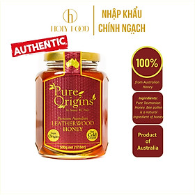 Mật ong hoa Leather Wood chính hãng Úc hiệu Pure Origins loại 500g