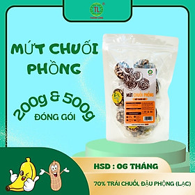 Mứt Chuối Tươi Phồng, Kẹo Chuối Đậu Phộng Cuộn Bánh Phồng Dẻo Thơm Ngon Thành Long 200gr