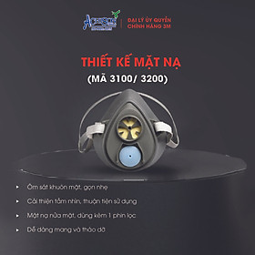 Mua Bộ 4 Món Mặt Nạ 3M 3100/ 3200 + Phin Lọc 3M 3301K-100 + Tấm Lọc Bụi 3M 7711 + Nắp Giữ Tấm Lọc 3M 774