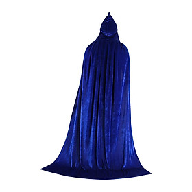 Halloween Velvet Hooded Cape Cloak Robe Accessories Sturdy Multipurpose Soft and Smooth Wizard Devil Outfit for Christmas Party Costume Ball - 150cm