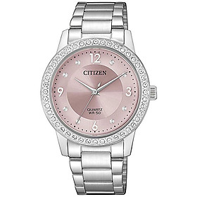 Đồng Hồ Nữ Citizen Đính Đá Swarovski Dây Thép Không Gỉ EL3090-81X - Mặt Hồng