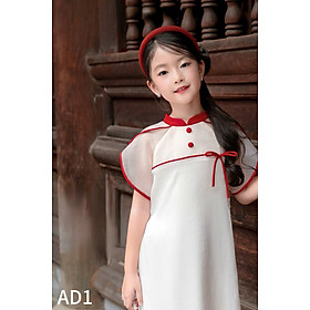 Bộ áo dài tết cho bé gái mẫu nhẹ nhàng xinh xắn diện tết năm mới giáng sinh noel từ 12-50kg hàng thiết kế cao cấp