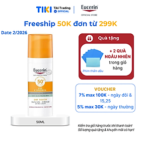 Kem chống nắng kiềm dầu & ngừa mụn Eucerin Sun Dry Touch SPF50+ 50ml