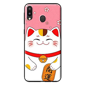 Ốp in cho Samsung Galaxy M20 Mèo Nền Hồng - Hàng chính hãng