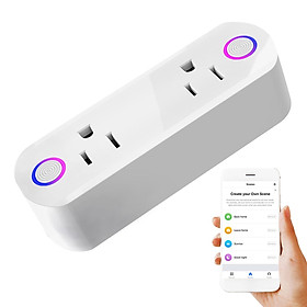 2 in 1 Smart Plug Socket Wireless Dual Power Socket with APP and Voice Control Timing Switch Overload Protection