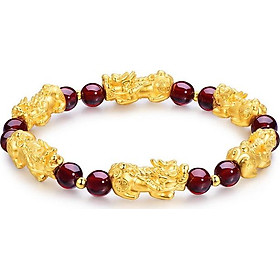 Lắc Đá nam hồng thạch lựu garnet tự nhiên charm tỳ huu cao cấp