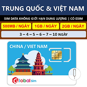 SIM DU LỊCH TRUNG QUỐC & VIỆT NAM (Hàng chính hãng)